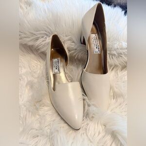 Sergio Zelcer Cream Leather Pointed Toe Pumps Made in Spain Size 7